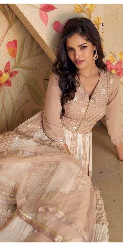 Aglow Cream Fox Georgette Embroider Work Salwar Suit | Jump Suits, Salwar suit, Casual Suits, Creative suits, Designer Suits, Palazzo Suits, Party Wear Suits, Patiala Suits, Straight Suits