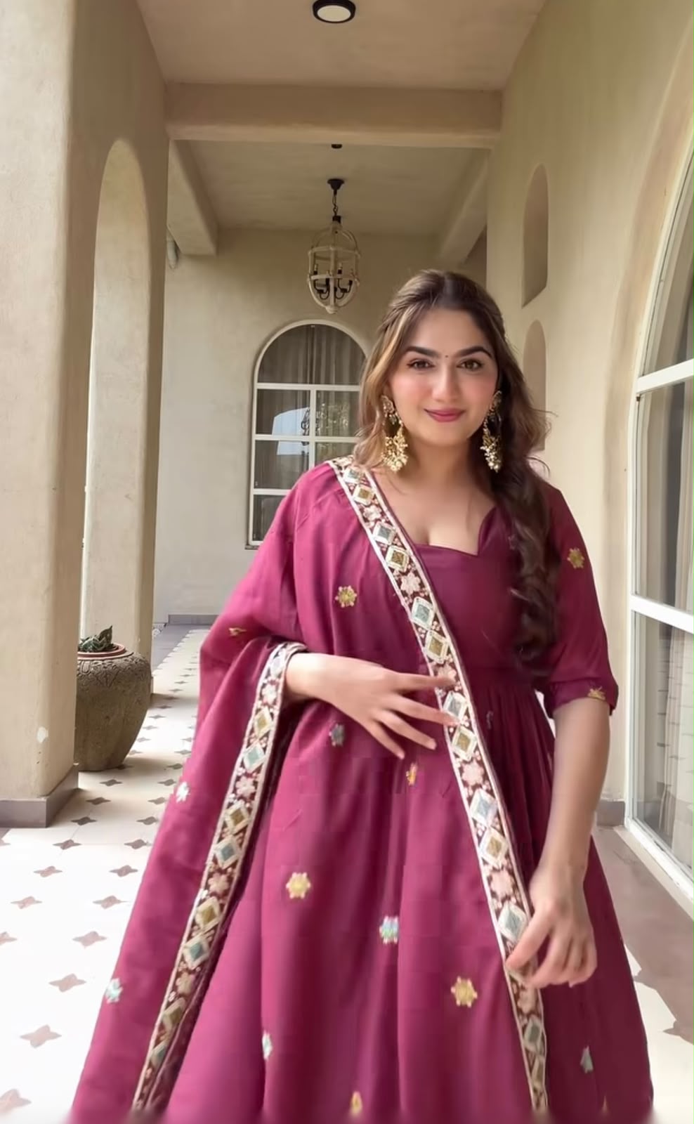 MD 3097 Red Color Natural Crep Anarkali Suit with Embroidery Work. Exclusive Offer ₹2649. Delivery 4-6 Working Days. Shop now. | Anarkali Suits, Bollywood Anarkali, Creative-Anarkali, Designer Anarkali, Embroidered Anarkali, Party Wear Anarkali