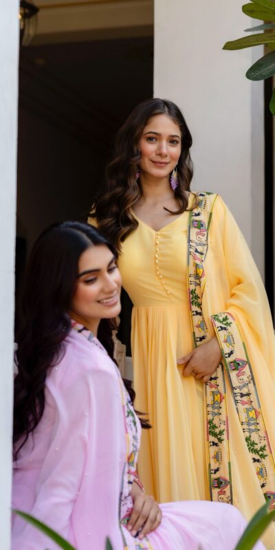 Alluring Pink Georgette Embroider Work Gown | Gowns, Bollywood Gowns, Creative Gowns, Designer Gowns, Embroidered Gowns, Party Wear Gowns