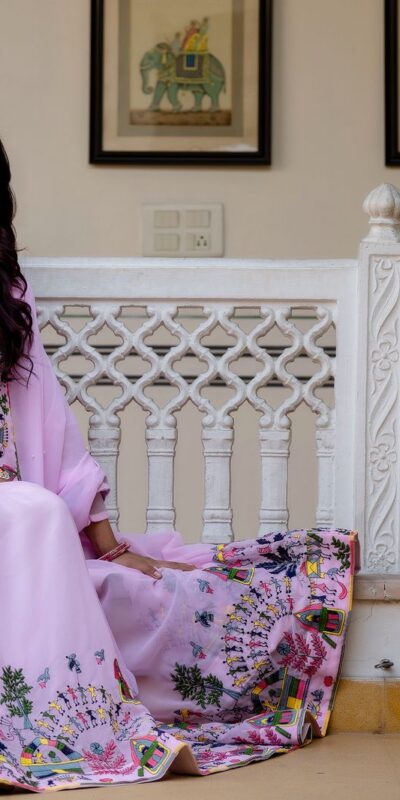Alluring Pink Georgette Embroider Work Gown | Gowns, Bollywood Gowns, Creative Gowns, Designer Gowns, Embroidered Gowns, Party Wear Gowns