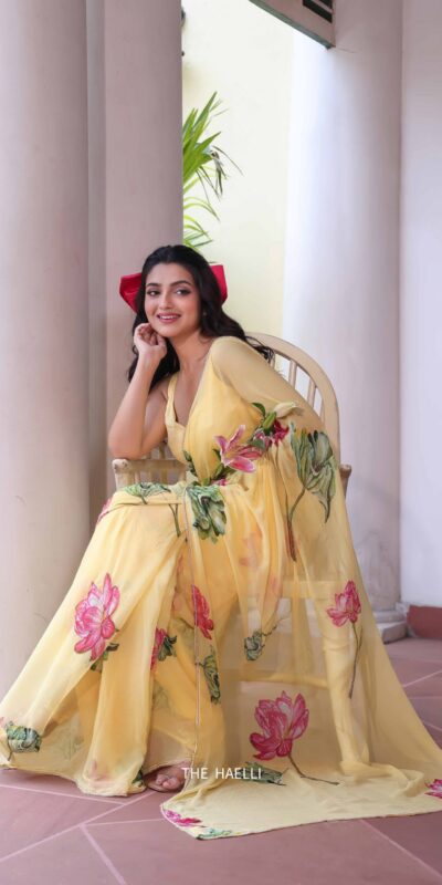 Attractive Yellow Soft Tebby Silk Beads Sequins Work Saree | Sarees, Bollywood Sarees, Creative Sarees, Designer Sarees, Embroidered Sarees, Ethnic Saree, Modern Digital sarees, Party Wear Sarees