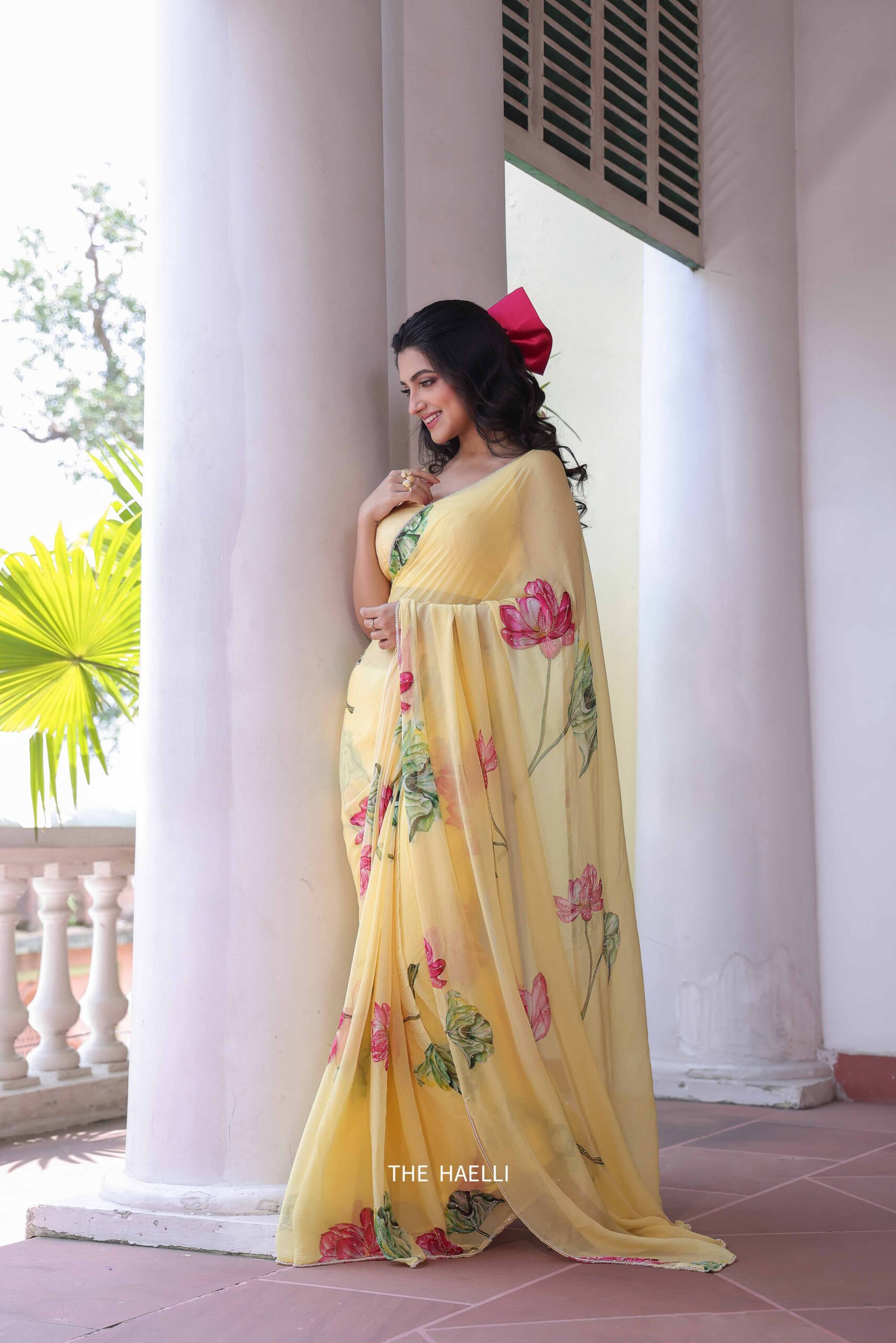 Attractive Yellow Soft Tebby Silk Beads Sequins Work Saree | Sarees, Bollywood Sarees, Creative Sarees, Designer Sarees, Embroidered Sarees, Ethnic Saree, Modern Digital sarees, Party Wear Sarees