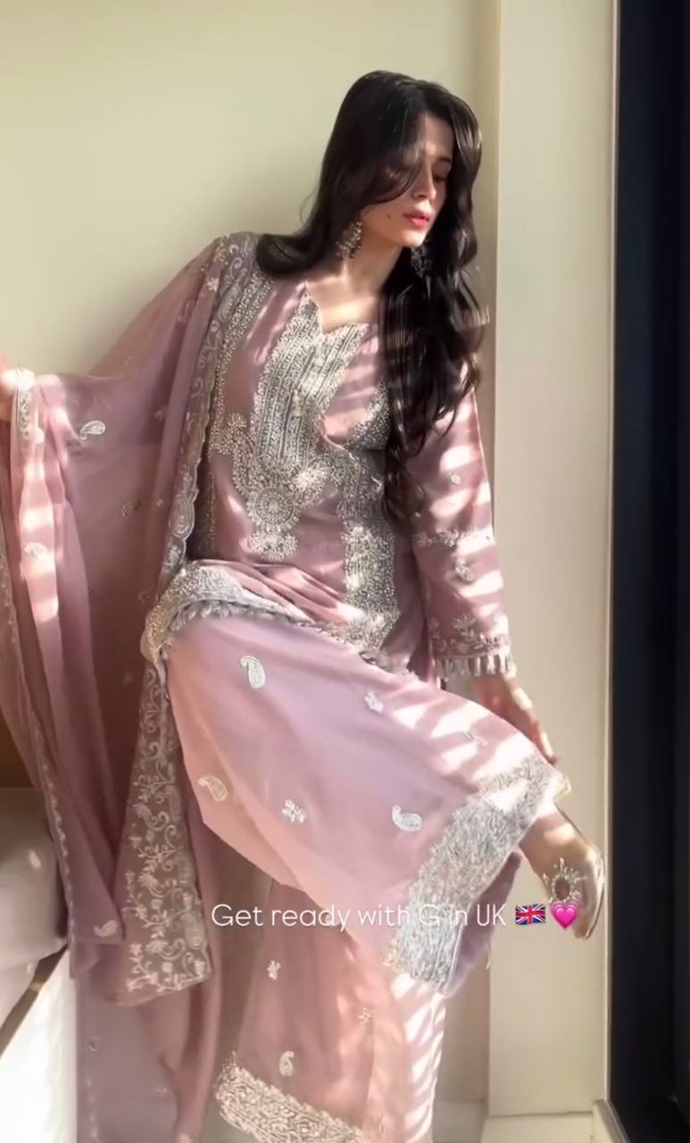 Baby Pink Fox Georgette Moti Work Salwar Suit | Jump Suits, Tops & Bottoms, Track Suits, Salwar suit, Casual Suits, Creative suits, Designer Suits, Palazzo Suits, Party Wear Suits, Patiala Suits, Straight Suits, Trendy Wear