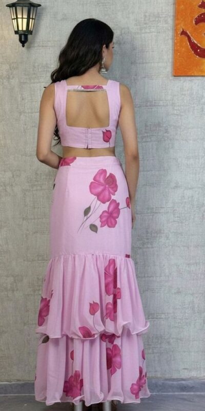 Baby Pink Premium Faux Georgette Digital Print Saree | Sarees, Bollywood Sarees, Creative Sarees, Designer Sarees, Embroidered Sarees, Ethnic Saree, Modern Digital sarees, Party Wear Sarees