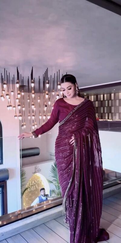 Beautiful Wine Kasturi Silk Sequins Work Saree | Sarees, Bollywood Sarees, Creative Sarees, Designer Sarees, Embroidered Sarees, Ethnic Saree, Modern Digital sarees, Party Wear Sarees