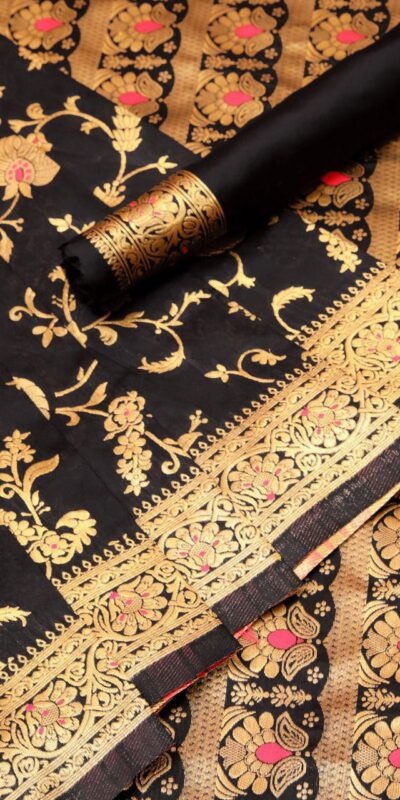 Black Banarsari Silk With Lace Border Saree | Sarees, Bollywood Sarees, Creative Sarees, Designer Sarees, Embroidered Sarees, Ethnic Saree, Modern Digital sarees, Party Wear Sarees