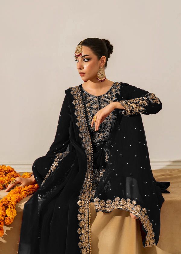Black Faux Georgette Lace Work Salwar Suit | Jump Suits, Salwar suit, Casual Suits, Creative suits, Designer Suits, Palazzo Suits, Party Wear Suits, Patiala Suits, Straight Suits