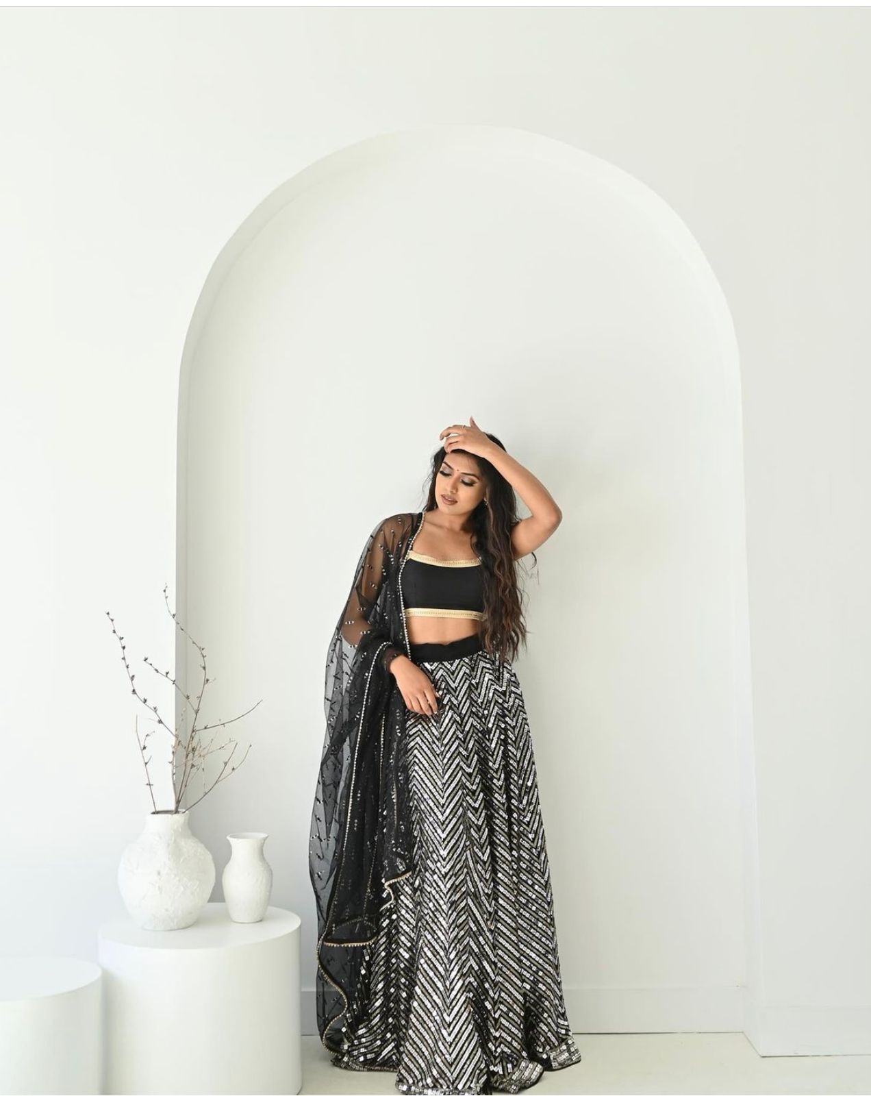 Black Faux Georgette Sequence Work Lehenga Choli | Lehenga, Bollywood Lehenga, Creative Lehenga, Designer Lehenga, Embroidered Lehenga, Party Wear Lehenga