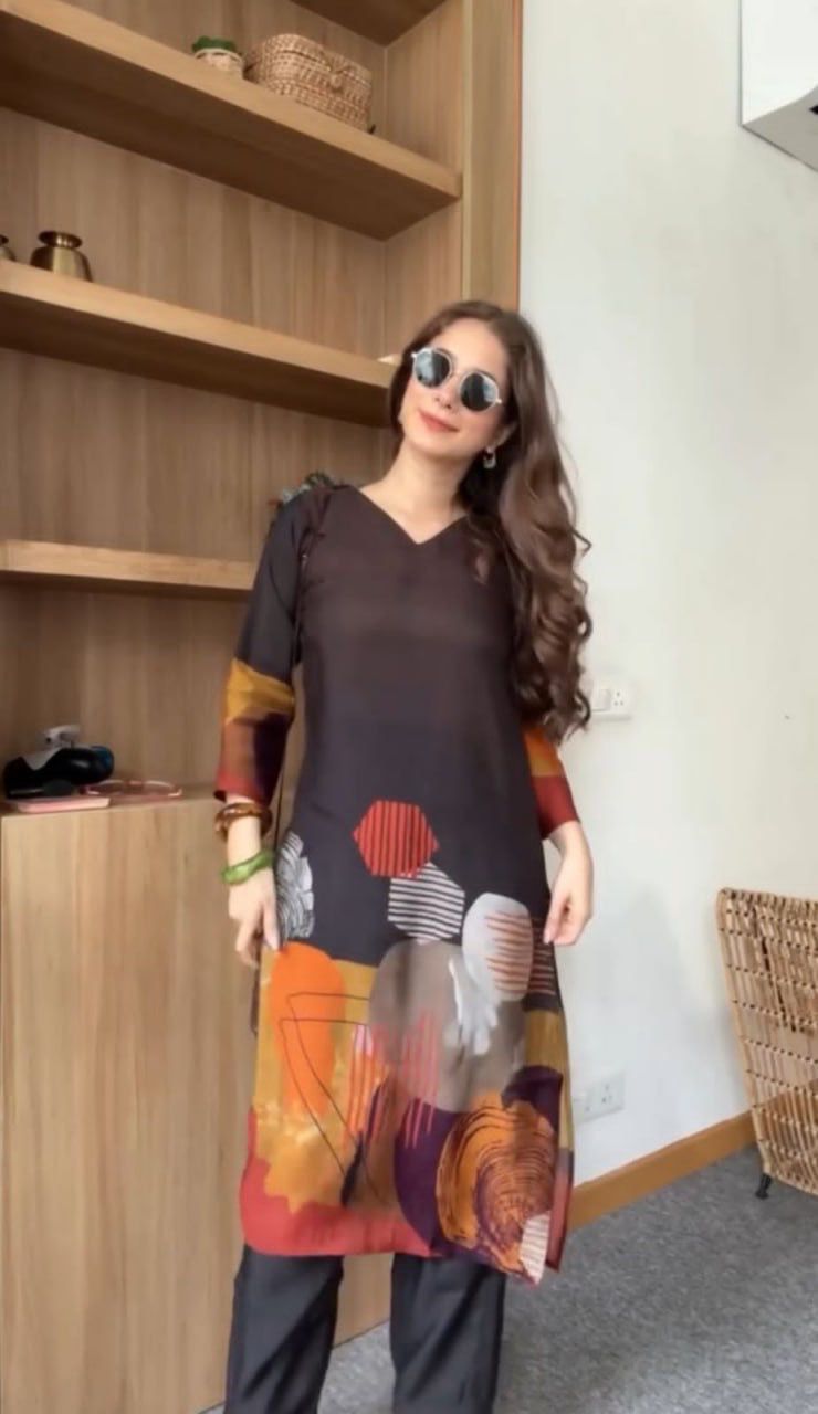 Black Fox Georgette Digital Print Kurti | Kurti, Bollywood Kurti, Creative Kurtis, Designer Kurti, Party Wear Kurti, Selfie Kurti