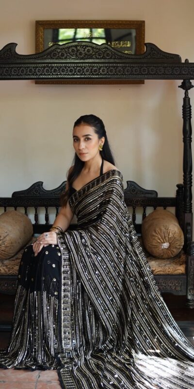 Black Georgette Embroidery Work Saree | Sarees, Bollywood Sarees, Creative Sarees, Designer Sarees, Embroidered Sarees, Ethnic Saree, Modern Digital sarees, Party Wear Sarees