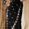 Black Georgette Mirror Sequence Work Saree | Sarees, Bollywood Sarees, Creative Sarees, Designer Sarees, Embroidered Sarees, Ethnic Saree, Modern Digital sarees, Party Wear Sarees