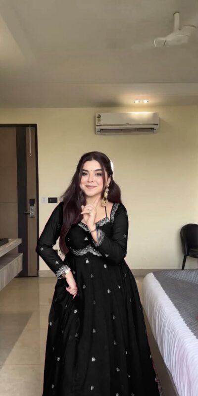 Black Georgette Sequence Gown | Gowns, Bollywood Gowns, Creative Gowns, Designer Gowns, Embroidered Gowns, Party Wear Gowns
