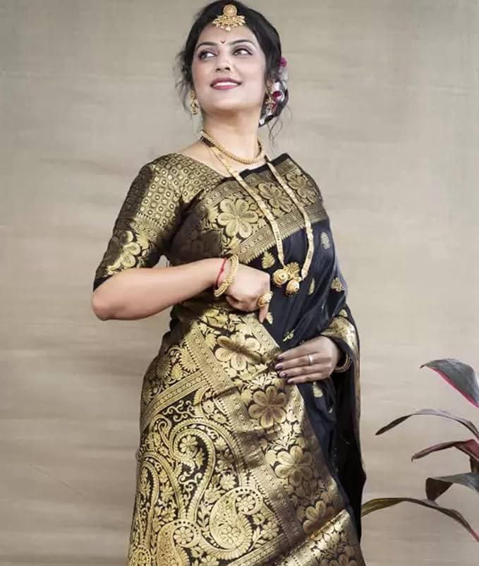 Black Lichi Silk Border Work Saree | Sarees, Bollywood Sarees, Creative Sarees, Designer Sarees, Embroidered Sarees, Ethnic Saree, Modern Digital sarees, Party Wear Sarees