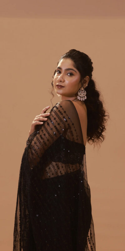 Black Nylon Net Sequence Thread Work Saree | Sarees, Bollywood Sarees, Creative Sarees, Designer Sarees, Embroidered Sarees, Ethnic Saree, Modern Digital sarees, Party Wear Sarees