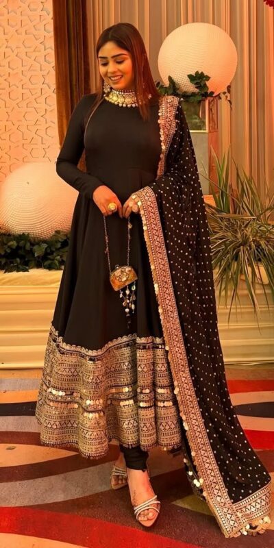 Black Roman Silk Embroidery Lace Work Gown | Gowns, Bollywood Gowns, Creative Gowns, Designer Gowns, Embroidered Gowns, Party Wear Gowns