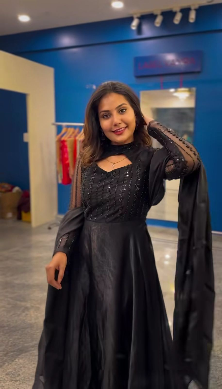 Black Sequence Embroidery Work Gown | Gowns, Bollywood Gowns, Creative Gowns, Designer Gowns, Embroidered Gowns, Party Wear Gowns
