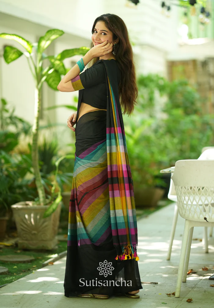 Black Soft Cotton With Digital Print Saree | Sarees, Bollywood Sarees, Creative Sarees, Designer Sarees, Embroidered Sarees, Ethnic Saree, Modern Digital sarees, Party Wear Sarees