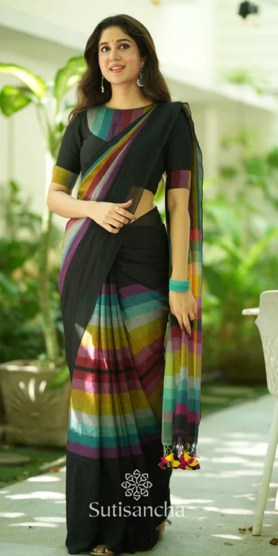 Black Soft Cotton With Digital Print Saree | Sarees, Bollywood Sarees, Creative Sarees, Designer Sarees, Embroidered Sarees, Ethnic Saree, Modern Digital sarees, Party Wear Sarees