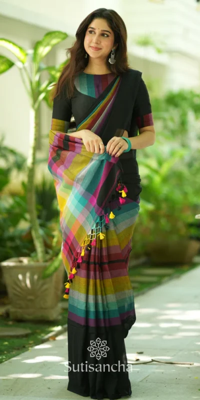 Black Soft Cotton With Digital Print Saree | Sarees, Bollywood Sarees, Creative Sarees, Designer Sarees, Embroidered Sarees, Ethnic Saree, Modern Digital sarees, Party Wear Sarees