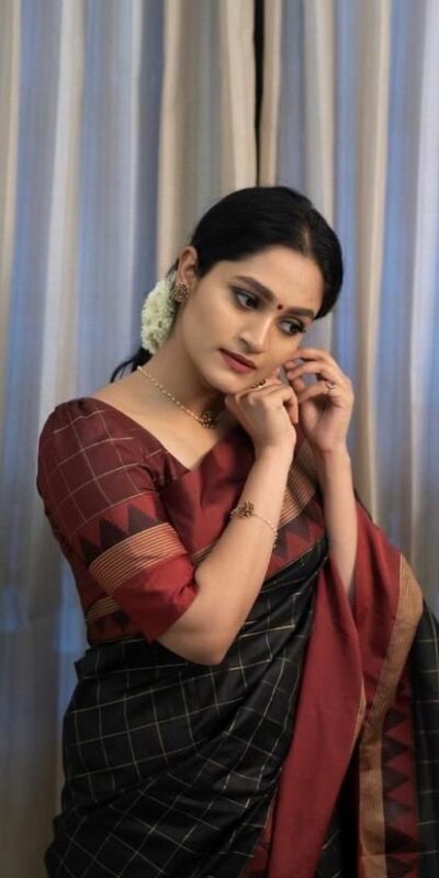 Black Soft Lichi Silk Jacquard Saree | Sarees, Bollywood Sarees, Creative Sarees, Designer Sarees, Embroidered Sarees, Ethnic Saree, Modern Digital sarees, Party Wear Sarees