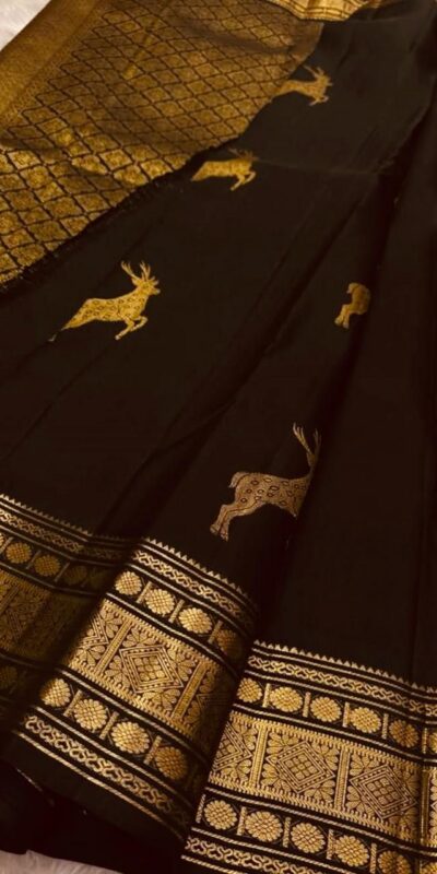 Black Soft Lichi Silk Lace Zari Work Saree | Sarees, Bollywood Sarees, Creative Sarees, Designer Sarees, Embroidered Sarees, Ethnic Saree, Modern Digital sarees, Party Wear Sarees