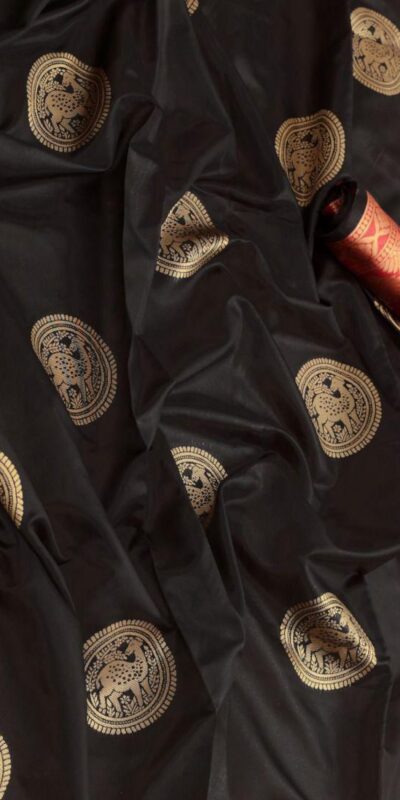 Black Soft Lichi Silk With Lace Work Saree | Sarees, Bollywood Sarees, Creative Sarees, Designer Sarees, Embroidered Sarees, Ethnic Saree, Modern Digital sarees, Party Wear Sarees