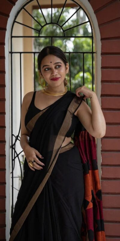 Black Soft Lilan Slab Border Work Saree | Sarees, Bollywood Sarees, Creative Sarees, Designer Sarees, Embroidered Sarees, Ethnic Saree, Modern Digital sarees, Party Wear Sarees