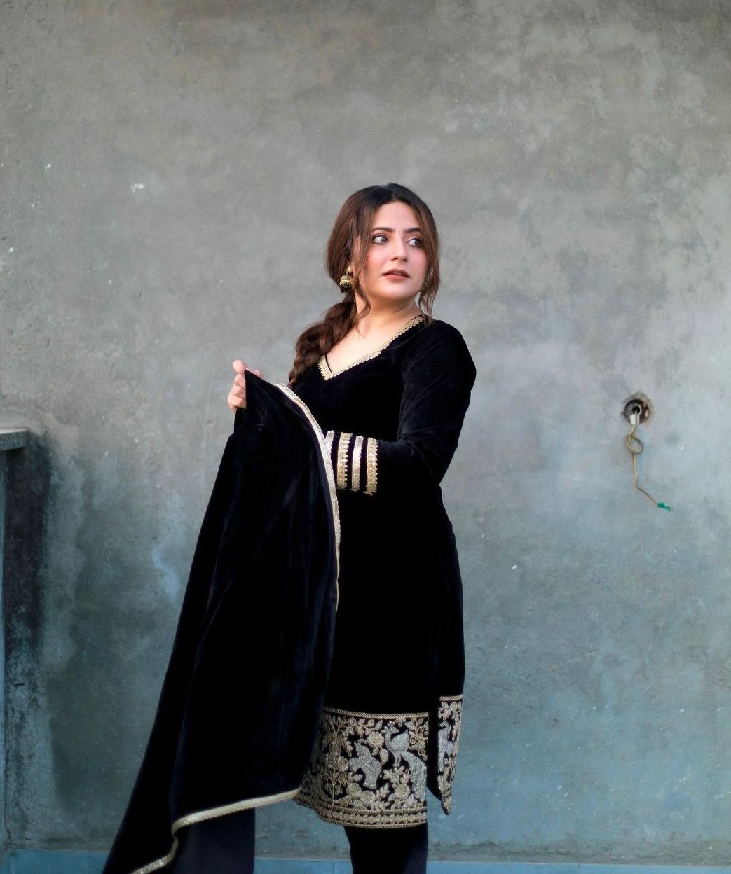 Black Viscose Velvet with Embroidery Salwar Suit | Lehenga, Bollywood Lehenga, Creative Lehenga, Designer Lehenga, Embroidered Lehenga, Party Wear Lehenga