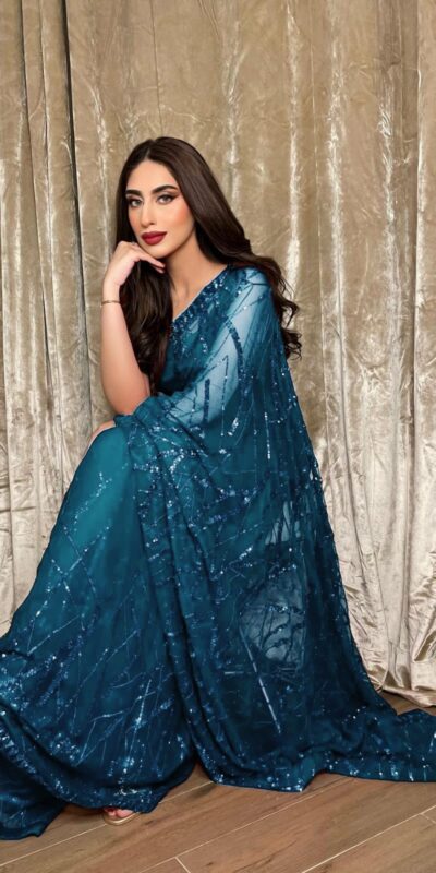 Blue Georgette Embroidery Sequence Piping Saree | Sarees, Bollywood Sarees, Creative Sarees, Designer Sarees, Embroidered Sarees, Ethnic Saree, Modern Digital sarees, Party Wear Sarees