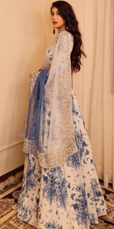 Blue Georgette With Thread Embroider Lehenga Choli | Lehenga, Bollywood Lehenga, Creative Lehenga, Designer Lehenga, Embroidered Lehenga, Party Wear Lehenga