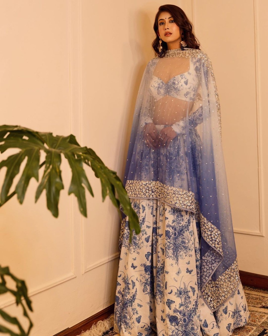 Blue Georgette With Thread Embroider Lehenga Choli | Lehenga, Bollywood Lehenga, Creative Lehenga, Designer Lehenga, Embroidered Lehenga, Party Wear Lehenga