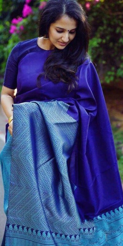 Blue Lichi Silk Lace Border Work Saree | Sarees, Bollywood Sarees, Creative Sarees, Designer Sarees, Embroidered Sarees, Ethnic Saree, Modern Digital sarees, Party Wear Sarees