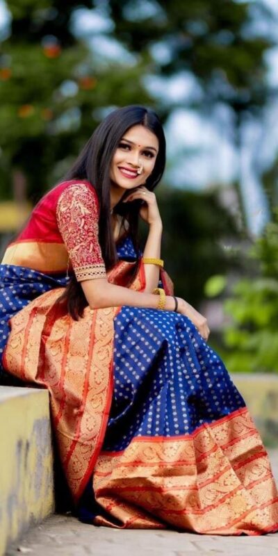 Blue Lichi Silk With Lace Work Saree | Sarees, Bollywood Sarees, Creative Sarees, Designer Sarees, Embroidered Sarees, Ethnic Saree, Modern Digital sarees, Party Wear Sarees