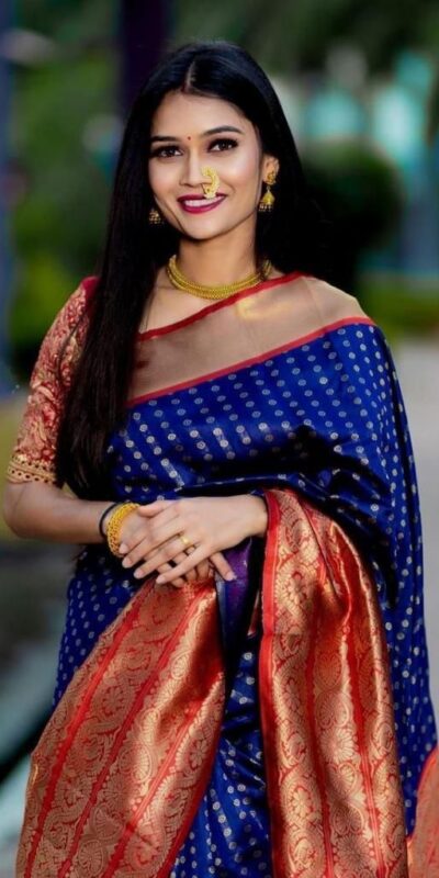 Blue Lichi Silk With Lace Work Saree | Sarees, Bollywood Sarees, Creative Sarees, Designer Sarees, Embroidered Sarees, Ethnic Saree, Modern Digital sarees, Party Wear Sarees