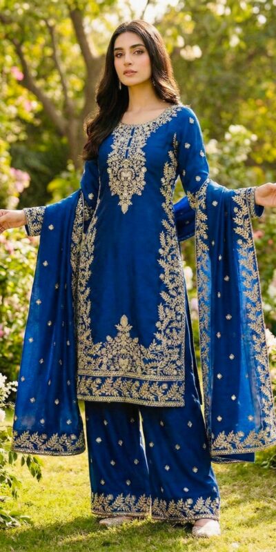 Blue Organza Silk With Sequence Work Salwar Suit | Jump Suits, Salwar suit, Casual Suits, Creative suits, Designer Suits, Palazzo Suits, Party Wear Suits, Patiala Suits, Straight Suits