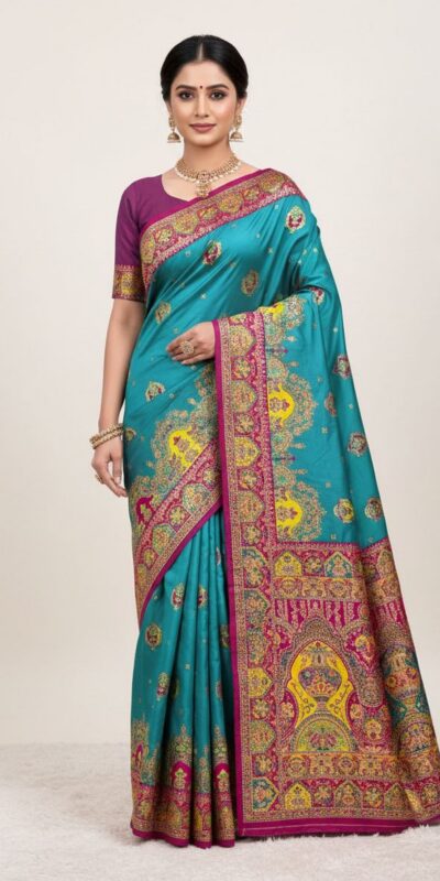Blue Paithani Silk Border Lace Work Saree | Sarees, Bollywood Sarees, Creative Sarees, Designer Sarees, Embroidered Sarees, Ethnic Saree, Modern Digital sarees, Party Wear Sarees