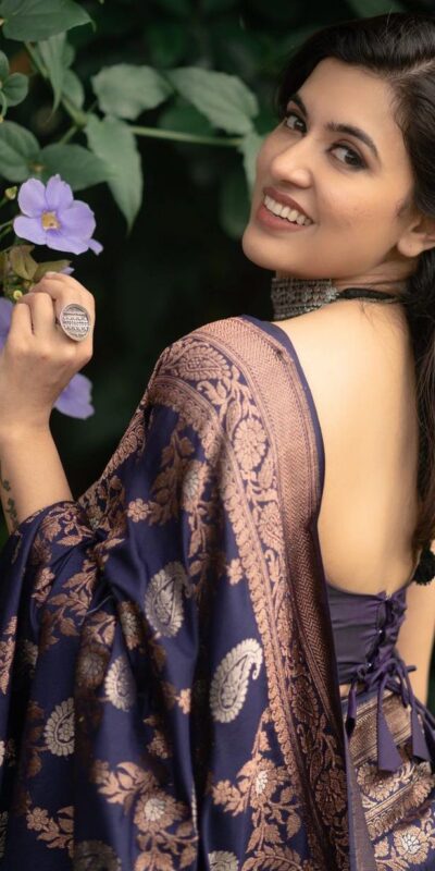 Blue Soft Lichi Silk Lace Border Work Saree | Sarees, Bollywood Sarees, Creative Sarees, Designer Sarees, Embroidered Sarees, Ethnic Saree, Modern Digital sarees, Party Wear Sarees