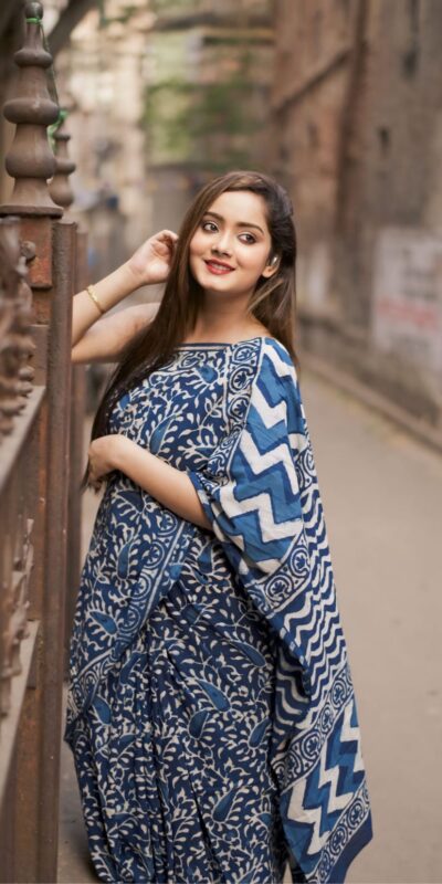 Blue Soft Linen Silk Digital Print Saree | Sarees, Bollywood Sarees, Creative Sarees, Designer Sarees, Embroidered Sarees, Ethnic Saree, Modern Digital sarees, Party Wear Sarees