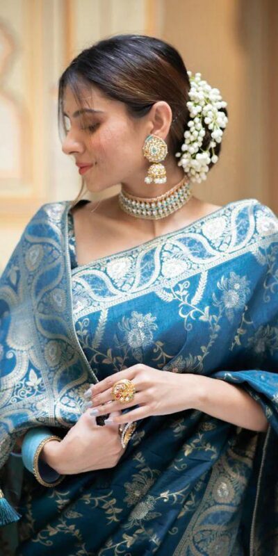 Blue Soft Litchi Silk All Over Weaving Saree | Sarees, Bollywood Sarees, Creative Sarees, Designer Sarees, Embroidered Sarees, Ethnic Saree, Modern Digital sarees, Party Wear Sarees