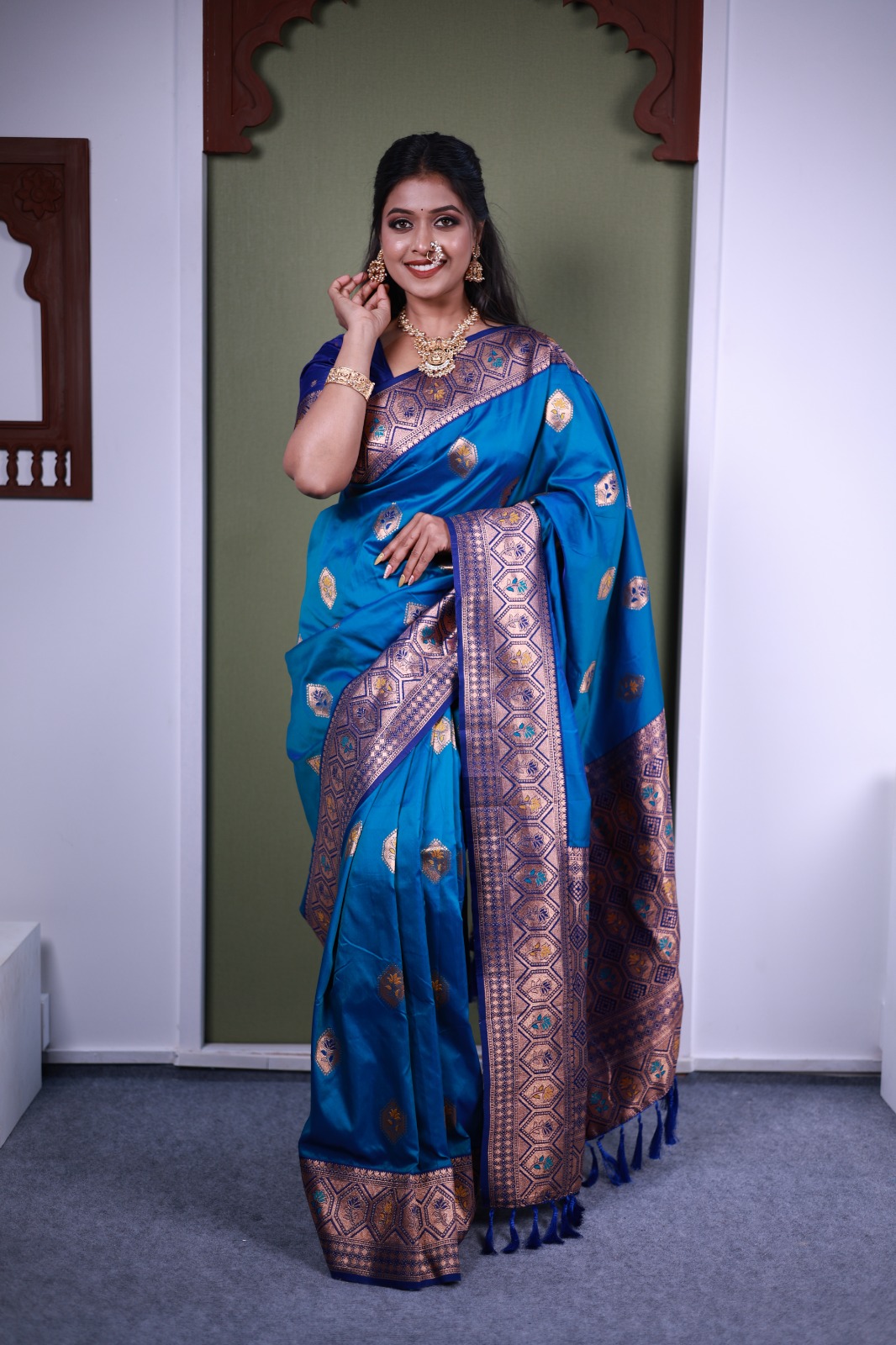 Blue Soft Paithani Silk Zari Lace Work Saree | Sarees, Bollywood Sarees, Creative Sarees, Designer Sarees, Embroidered Sarees, Ethnic Saree, Modern Digital sarees, Party Wear Sarees