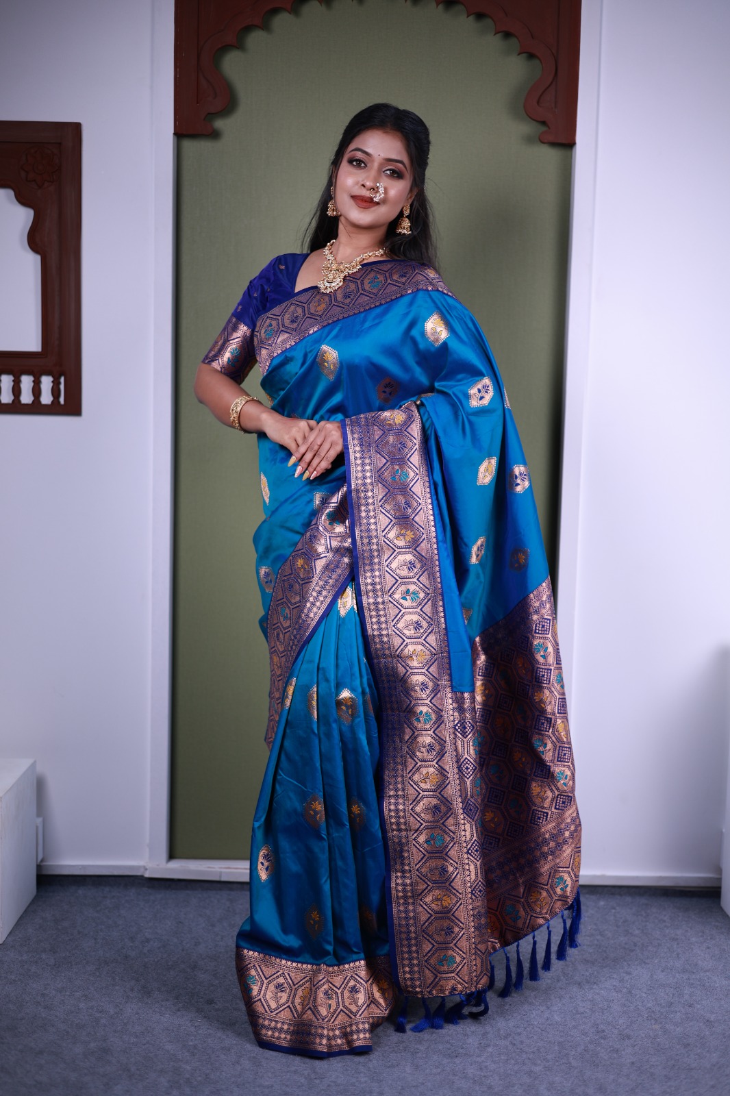Blue Soft Paithani Silk Zari Work Lace Saree | Sarees, Bollywood Sarees, Creative Sarees, Designer Sarees, Embroidered Sarees, Ethnic Saree, Modern Digital sarees, Party Wear Sarees