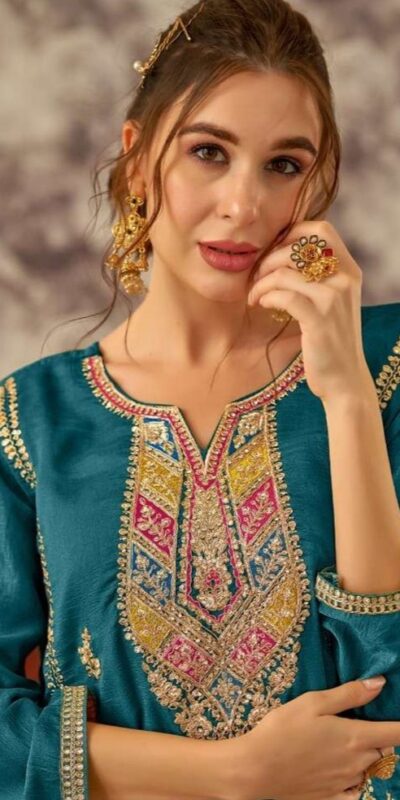 Blue Vichitra Embroidery Codding Sequence Salwar Suit | Salwar suit, Casual Suits, Creative suits, Designer Suits, Palazzo Suits, Party Wear Suits, Patiala Suits, Straight Suits