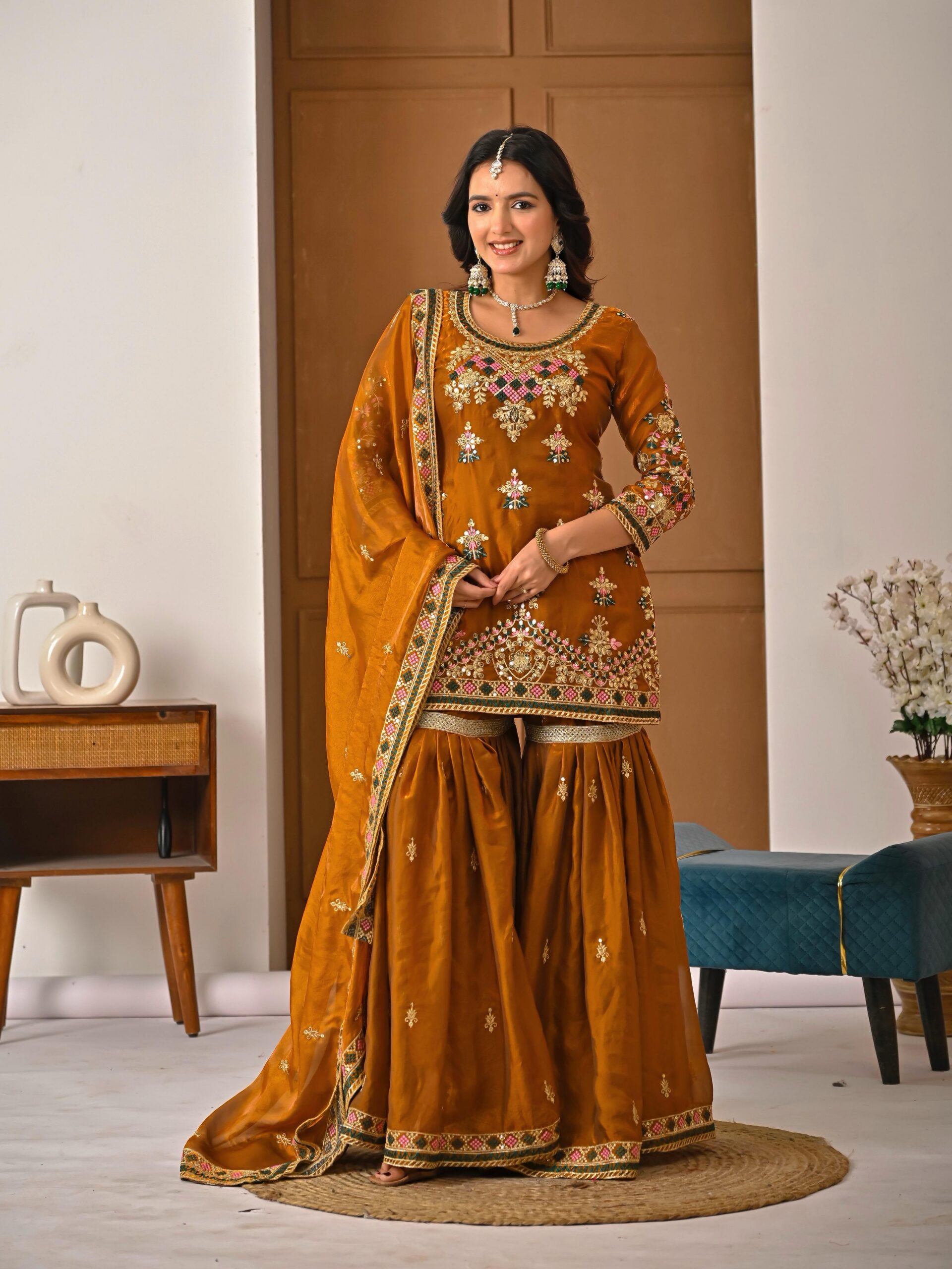 Brown Fandy Silk Embroidery Work Salwar Suit | Jump Suits, Salwar suit, Casual Suits, Creative suits, Designer Suits, Palazzo Suits, Party Wear Suits, Patiala Suits, Straight Suits