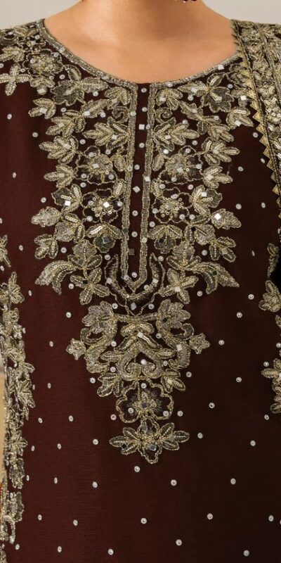Brown Faux Georgette Lace Work Salwar Suit | Jump Suits, Salwar suit, Casual Suits, Creative suits, Designer Suits, Palazzo Suits, Party Wear Suits, Patiala Suits, Straight Suits