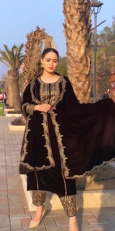 Brown Velvet Sequence 5 mm Work Salwar Suit | Jump Suits, Salwar suit, Casual Suits, Creative suits, Designer Suits, Palazzo Suits, Party Wear Suits, Patiala Suits, Straight Suits