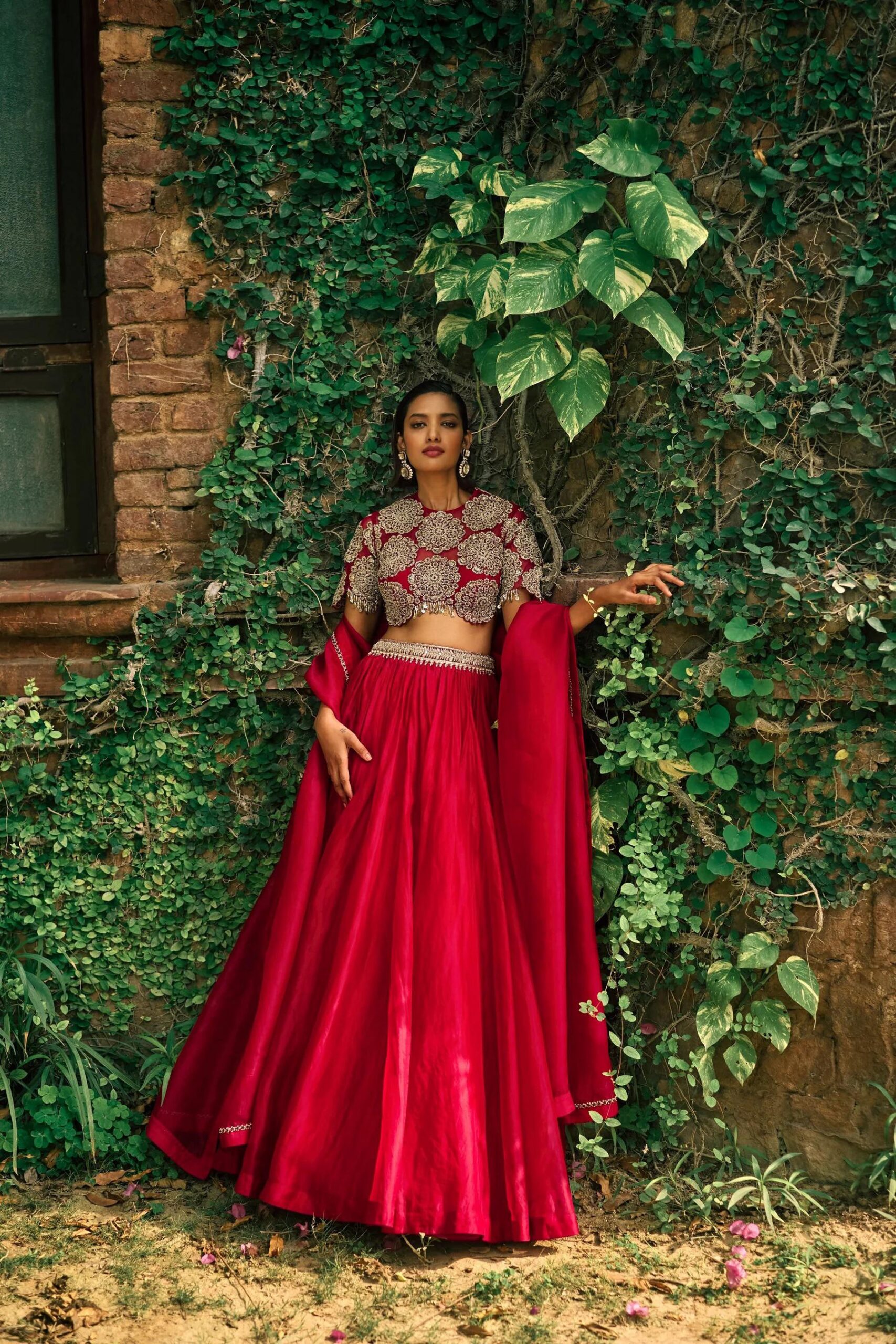 Classic Red Roman Silk Sequins Work Lehenga Choli | Lehenga, Bollywood Lehenga, Creative Lehenga, Designer Lehenga, Embroidered Lehenga, Party Wear Lehenga