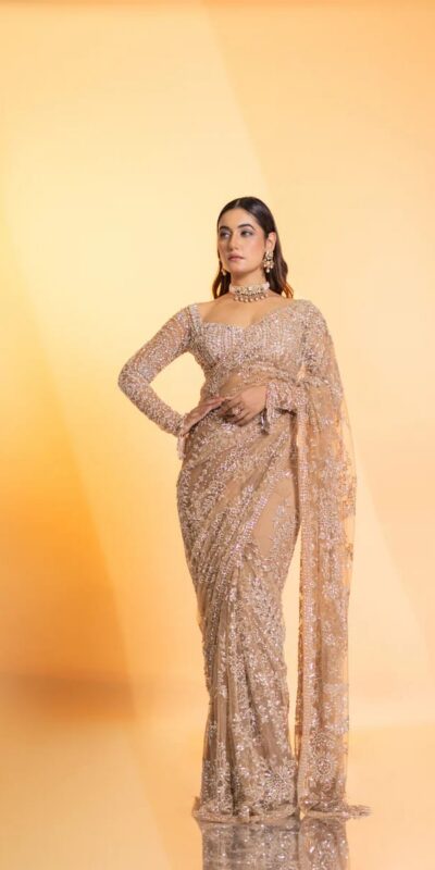 Cream Butterfly Net Sequence Saree | Sarees, Bollywood Sarees, Creative Sarees, Designer Sarees, Embroidered Sarees, Ethnic Saree, Modern Digital sarees, Party Wear Sarees