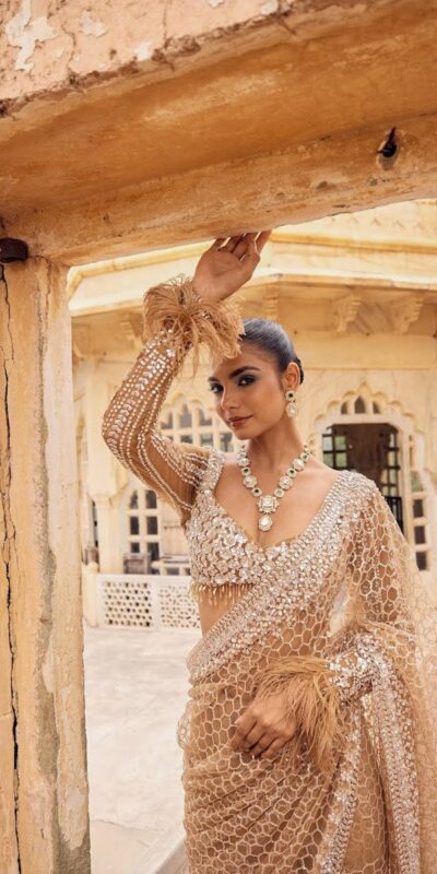 Cream Butterfly Net With Embroidery Work Saree | Sarees, Bollywood Sarees, Creative Sarees, Designer Sarees, Embroidered Sarees, Ethnic Saree, Modern Digital sarees, Party Wear Sarees