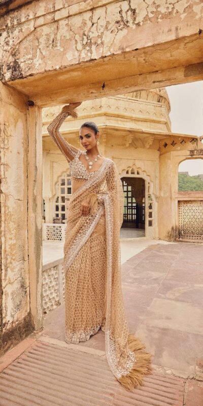 Cream Butterfly Net With Embroidery Work Saree | Sarees, Bollywood Sarees, Creative Sarees, Designer Sarees, Embroidered Sarees, Ethnic Saree, Modern Digital sarees, Party Wear Sarees