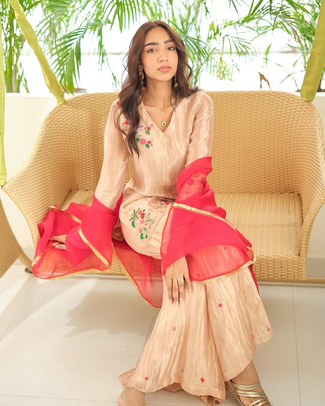 Cream Fendi With Embroidery Work Salwar Suit | Jump Suits, Salwar suit, Casual Suits, Creative suits, Designer Suits, Palazzo Suits, Party Wear Suits, Patiala Suits, Straight Suits